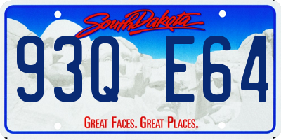SD license plate 93QE64