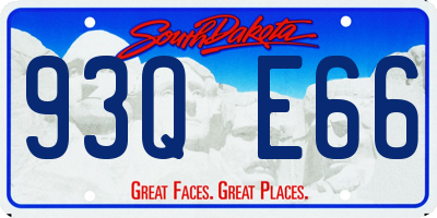 SD license plate 93QE66