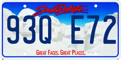 SD license plate 93QE72