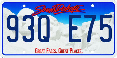 SD license plate 93QE75