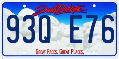 SD license plate 93QE76