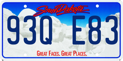 SD license plate 93QE83