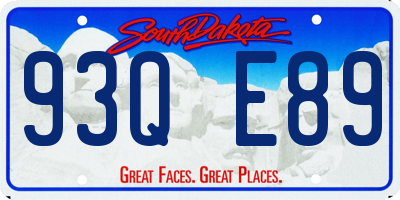SD license plate 93QE89