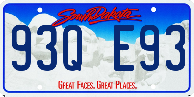 SD license plate 93QE93