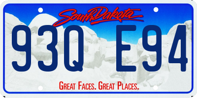 SD license plate 93QE94