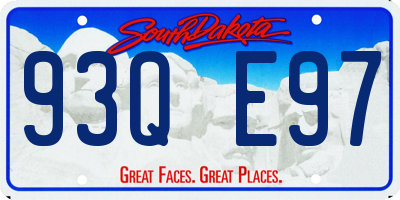 SD license plate 93QE97