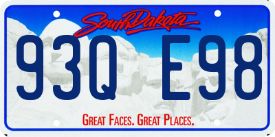 SD license plate 93QE98