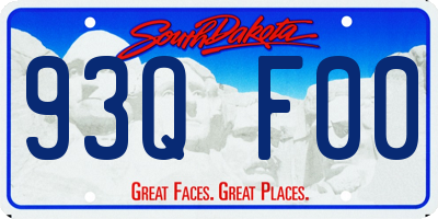 SD license plate 93QF00