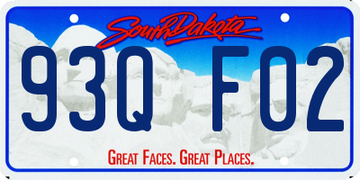 SD license plate 93QF02