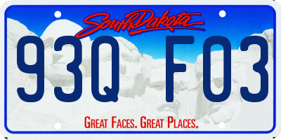 SD license plate 93QF03