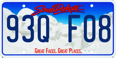 SD license plate 93QF08