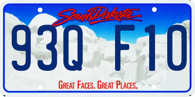 SD license plate 93QF10