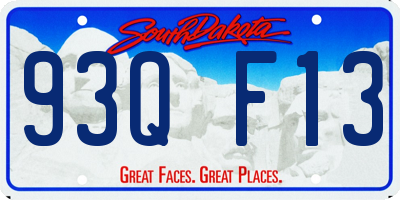 SD license plate 93QF13