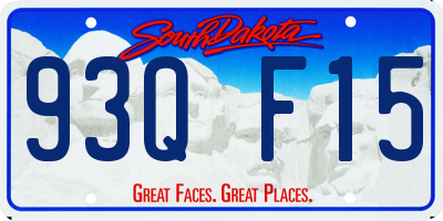 SD license plate 93QF15