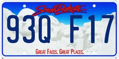 SD license plate 93QF17