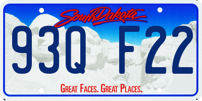 SD license plate 93QF22