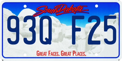 SD license plate 93QF25