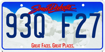 SD license plate 93QF27