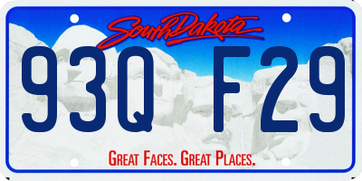 SD license plate 93QF29
