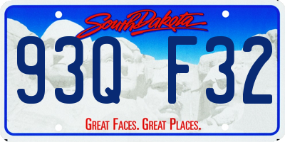 SD license plate 93QF32