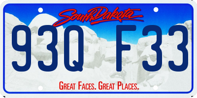 SD license plate 93QF33