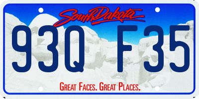 SD license plate 93QF35