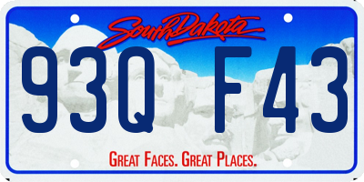 SD license plate 93QF43