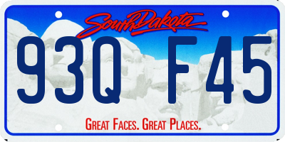 SD license plate 93QF45