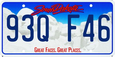 SD license plate 93QF46