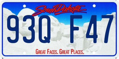 SD license plate 93QF47