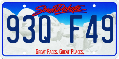 SD license plate 93QF49