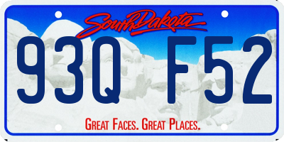 SD license plate 93QF52
