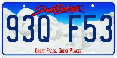 SD license plate 93QF53