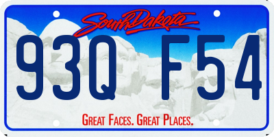 SD license plate 93QF54
