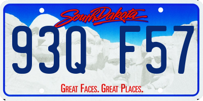 SD license plate 93QF57