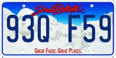SD license plate 93QF59