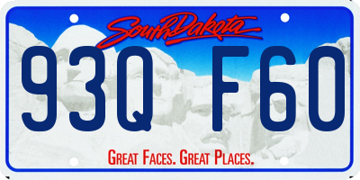 SD license plate 93QF60