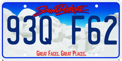 SD license plate 93QF62