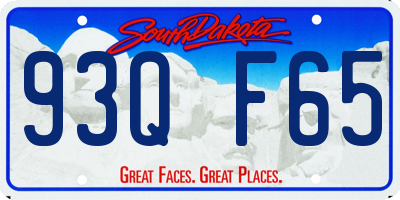 SD license plate 93QF65