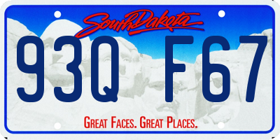 SD license plate 93QF67