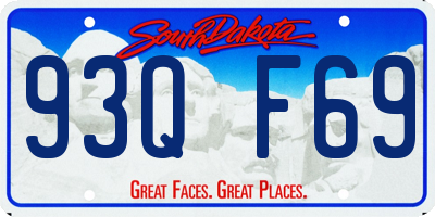 SD license plate 93QF69