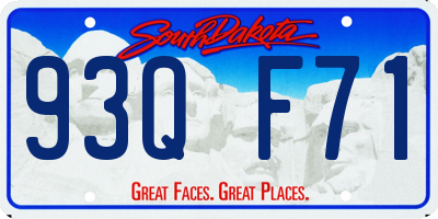 SD license plate 93QF71