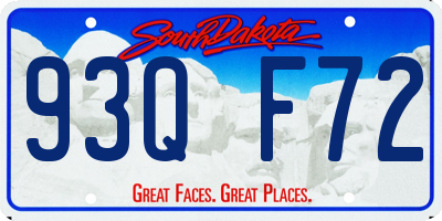 SD license plate 93QF72