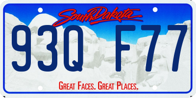 SD license plate 93QF77