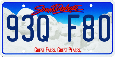 SD license plate 93QF80