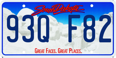 SD license plate 93QF82