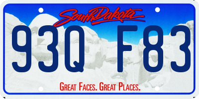 SD license plate 93QF83