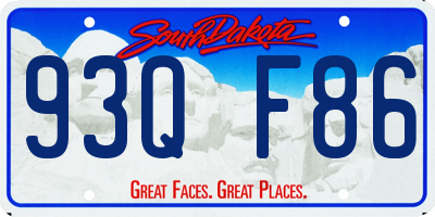 SD license plate 93QF86