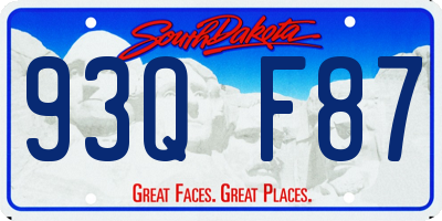 SD license plate 93QF87
