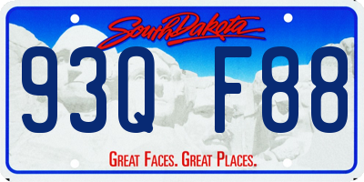 SD license plate 93QF88
